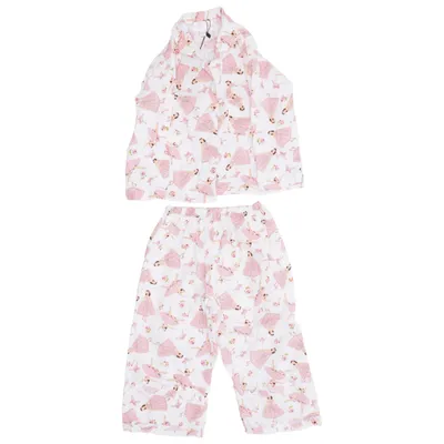 Pajamas (White, Pink) from Powell Craft Cotton