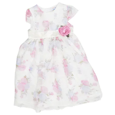Flower girl dress (White, Pink, Blue) from Topolino Cotton, Polyester