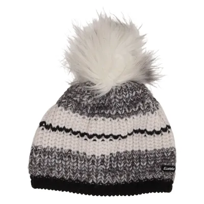 Bommelmütze (Schwarz, Weiß, Grau) von Eisbär Acryl, Merinowolle, Polyester