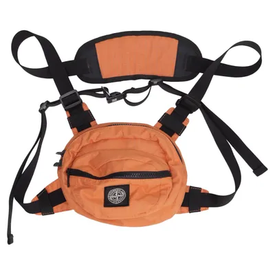 Waist bag (Orange, Black) from Stone Island Cotton, Polyamide, Polyester