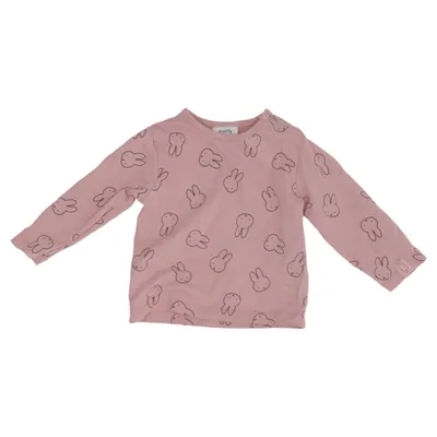 T-shirt à manches longues (Rose) de Miffy Coton, Élasthane