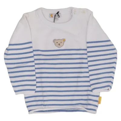 Long sleeve T-shirt (White, Blue) from Steiff Cotton