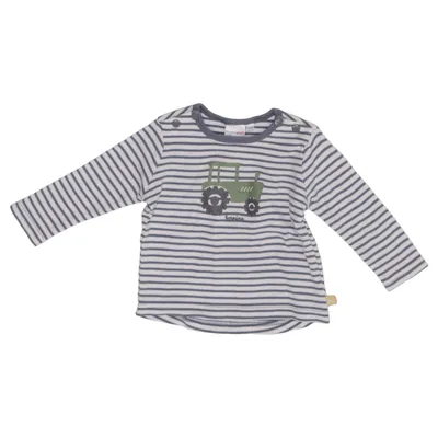 T-shirt à manches longues (Bleu, Blanc) de Bornino Coton