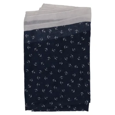 Silketørklæde (Blå, Hvid) fra Scarfs 4 You Polyester, Viscose