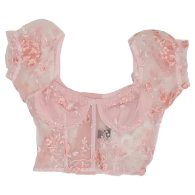 Bustier (Rose) de Romwe Élasthane, Polyester