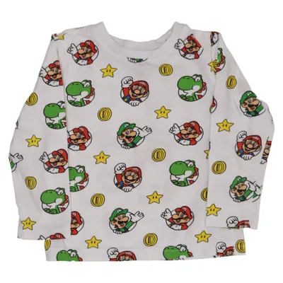 Long sleeve T-shirt (White, Multicolored) from Super Mario Cotton