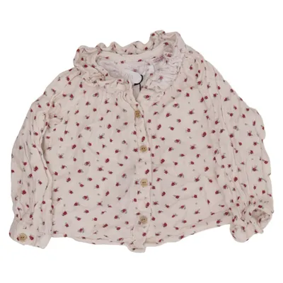 Blouse (White, Multicolored) from Zara Cotton, Viscose