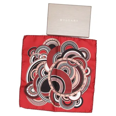 Zakdoek (Rood, Meerkleurig) van BVLGARI Zijde