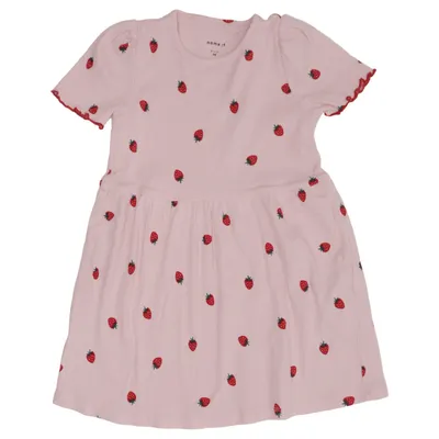 Dress (Pink, Red) from Name It Elastane, Organic cotton