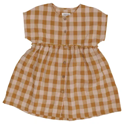Klänning (Gul, Vit) från Play Up Bomull, Återvunnen polyester