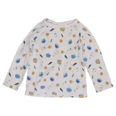 T-shirt à manches longues (Blanc, Multicolore) de Sesame Street x H&M Coton