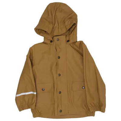 Rain jacket (Brown) from Mikk-line Polyurethane, Recycled polyester