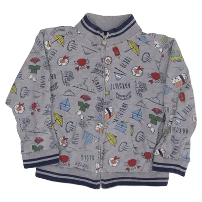 Bomber jacket (Gray, Multicolored) from Blukids Cotton, Viscose