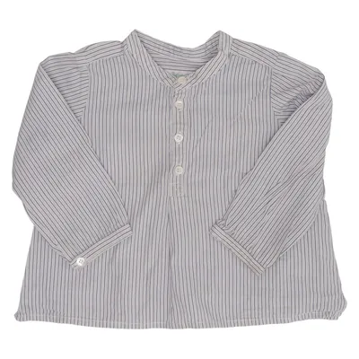 Henley shirt (White, Blue) from Bonpoint Cotton