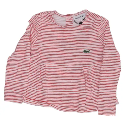 Long sleeve T-shirt (Red, White) from Lacoste Cotton