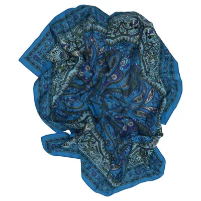 Einstecktuch (Blau, Mehrfarbig) von Zara Seide, Viskose