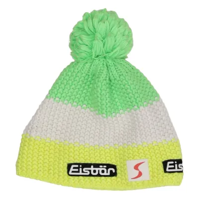 Bobble hat (Green, White, Yellow) from Eisbär Acrylic, Merino wool, Polyester