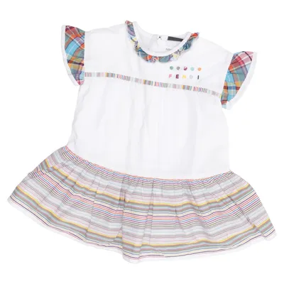 Robe (Blanc, Multicolore) de Fendi Coton