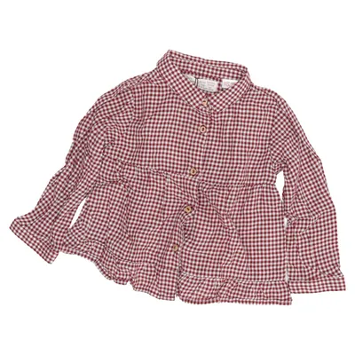 Blouse (Red, White) from Zara BabyGirl Cotton