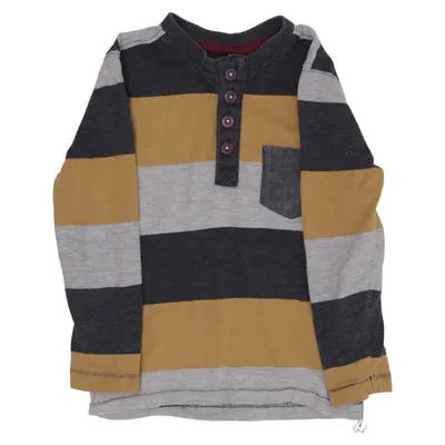 Henley T-shirt (Blå, Grå, Gul) fra Rebel Bomuld, Polyester