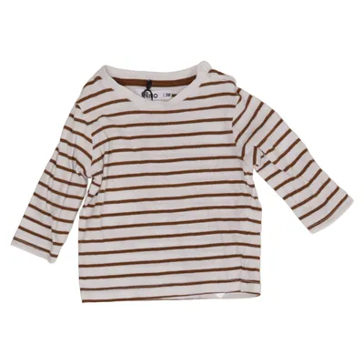 Long sleeve T-shirt (White, Brown) from Gémo Cotton