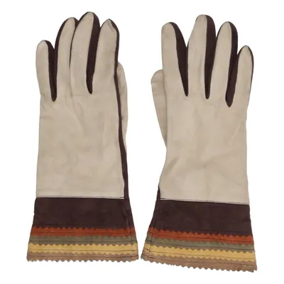 Gloves (Brown, Beige, Multicolored) from Moschino Silk
