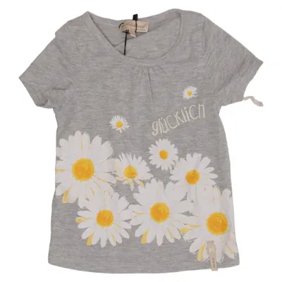 T-shirt (Grijs, Wit, Geel) van Adelheid Katoen, Polyester