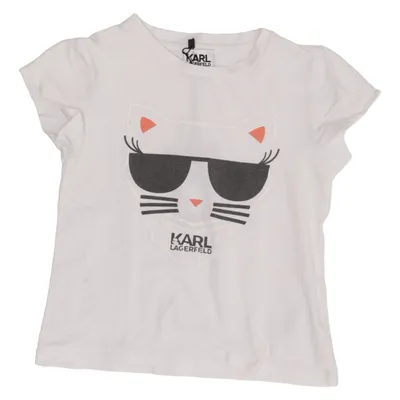 T-shirt (Hvid) fra Karl Lagerfeld Kids Bomuld, Elastan