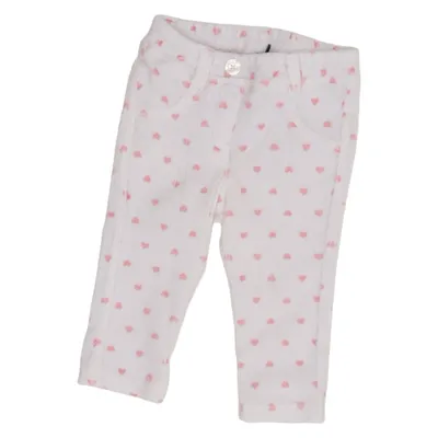 Fløjlsbukser (Hvid, Pink) fra Benetton Baby Bomuld, Elastan, Polyester