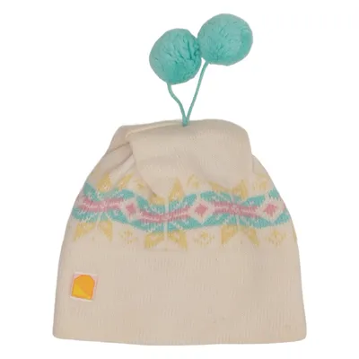 Bobble hat (White, Multicolored) from Husky Wool