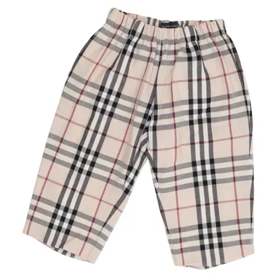 Pants (Beige, Multicolored) from Burberry Cotton, Polyester, Wool