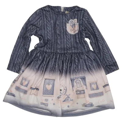 Jurk (Blauw, Wit) van Moonstar