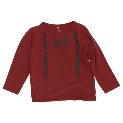 Long sleeve T-shirt (Red) from Name It Minimize Elastane, Organic cotton