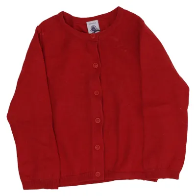 Cardigan (Red) from Petit Bateau Cotton, Wool