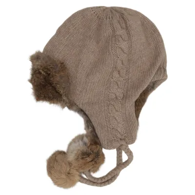 Trapper-Mütze (Beige, Braun) von Roeckl Angora, Kaschmir, Nylon, Viskose, Wolle