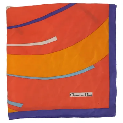Silketørklæde (Orange, Blå, Flerfarvet) fra Christian Dior Silke