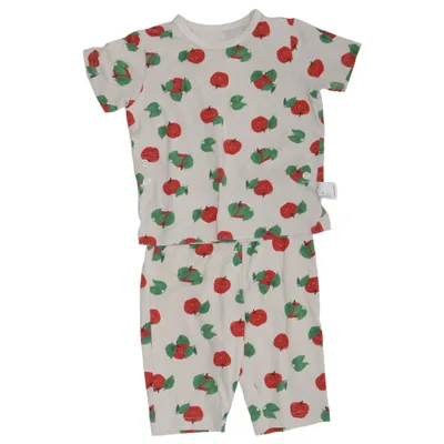 Pajamas (Beige, Red, Green) from Uniqlo Baby Cotton, Elastane, Polyester