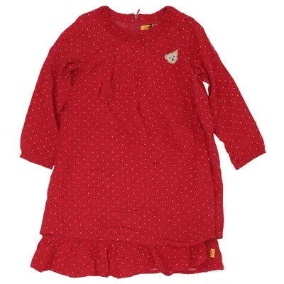 Dress (Red, White) from Steiff Polyester, Viscose