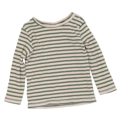 Langærmet t-shirt (Grøn, Beige) fra Alana Elastan, Økologisk bomuld