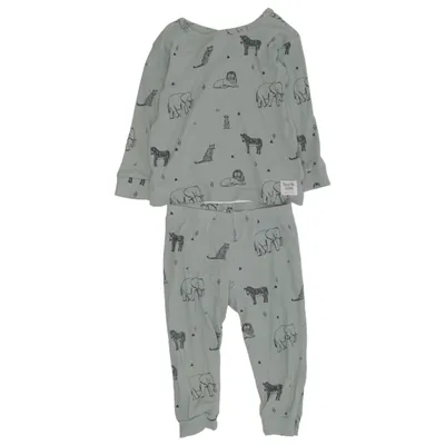 Pyjama (Vert) de Feetje Élasthane, Coton biologique
