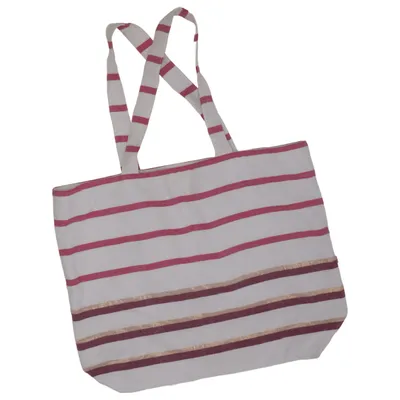 Sac en toile (Blanc, Rose, Or) Coton, Fibre métallique