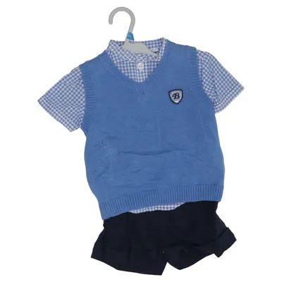 Ensemble (Bleu, Blanc) de Tex Baby Coton, Lin