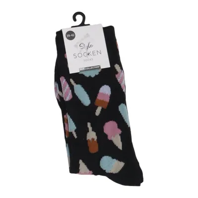 Socks (Black, Multicolored) from JES Collection Elastane, Polyester