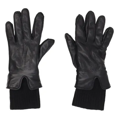 Leather gloves (Black) from Saks Fifth Avenue Leather, Polyester