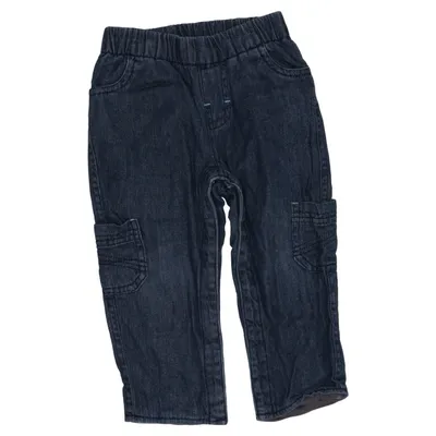 Pantalon cargo (Bleu) de Vertbaudet Coton