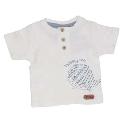 T-shirt (Wit, Blauw) van Little Katoen