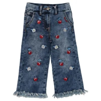 Spijkerbroek (Blauw, Meerkleurig) van Monnalisa Katoen, Elastaan, Polyester