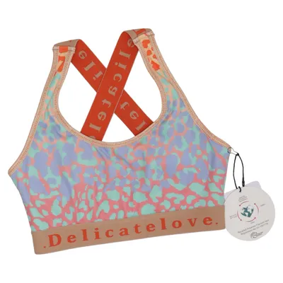 Sport-bh (Oranje, Lila, Groen, Meerkleurig) van Delicatelove Elastaan, Gerecycled polyester