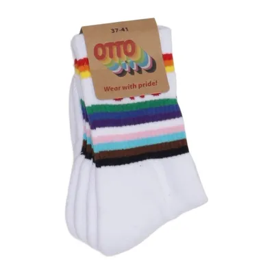 Strumpor (Vit, Flerfärgad) från Otto Bomull, Elastan, Polyamid