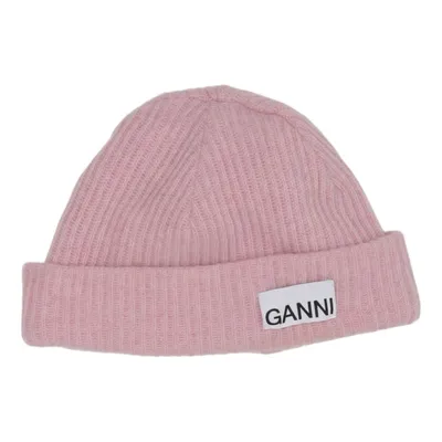 Beanie (Roze) van Ganni Polyamide, Wol